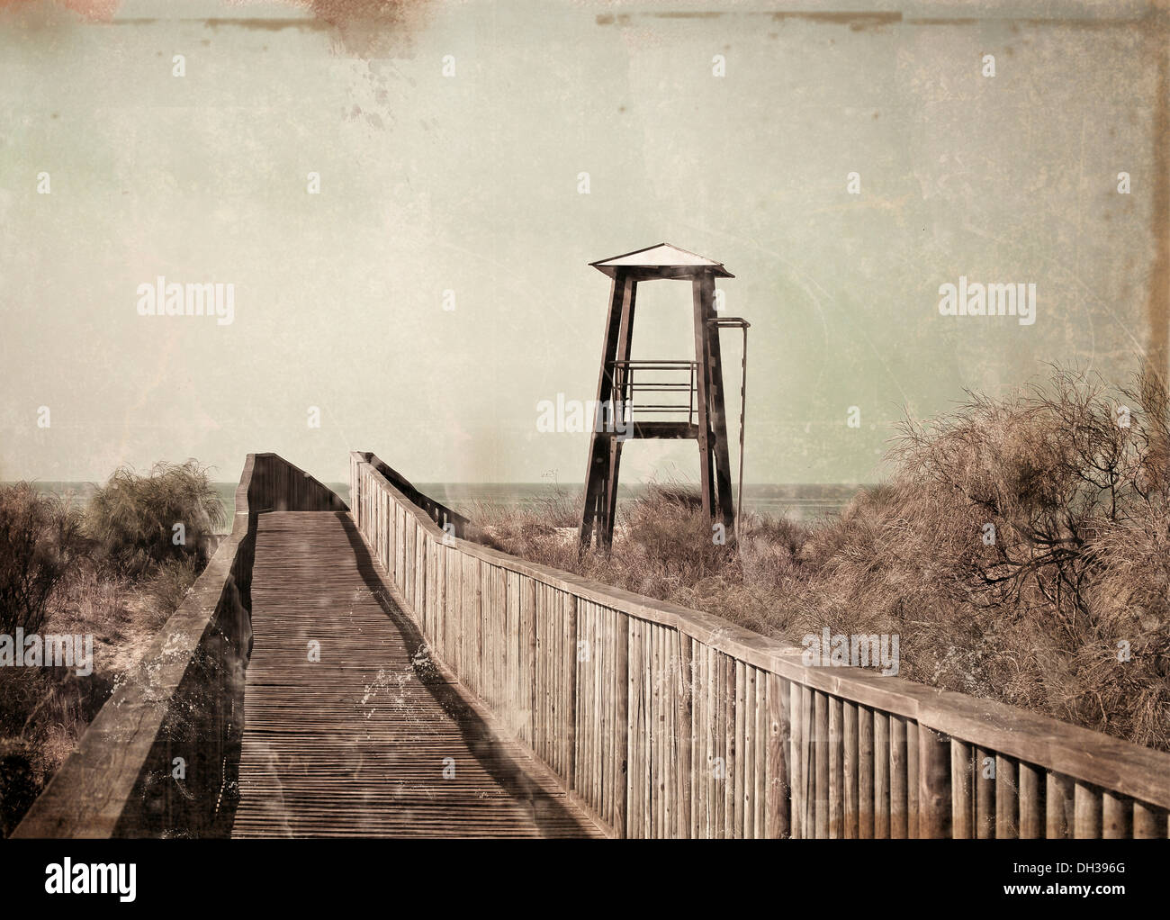 Route de bois vintage Banque D'Images