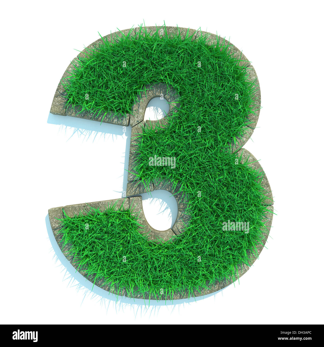 Nombre d'herbe illustration 3D render Banque D'Images