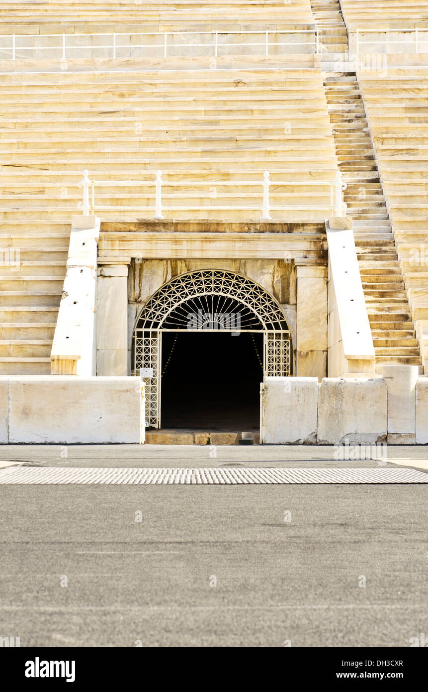 Entrée au Stade Panathinaikos, des premiers Jeux Olympiques modernes en 1896, Athènes, Grèce, Europe Banque D'Images