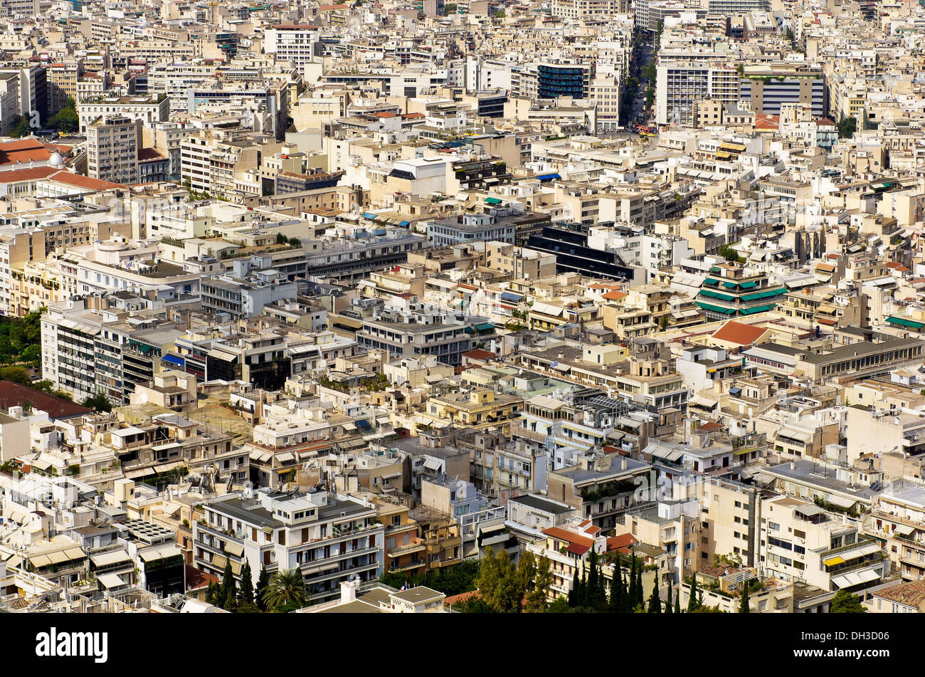 Vue d'Athènes comme vu du Mont Lycabette, Grèce, Europe Banque D'Images
