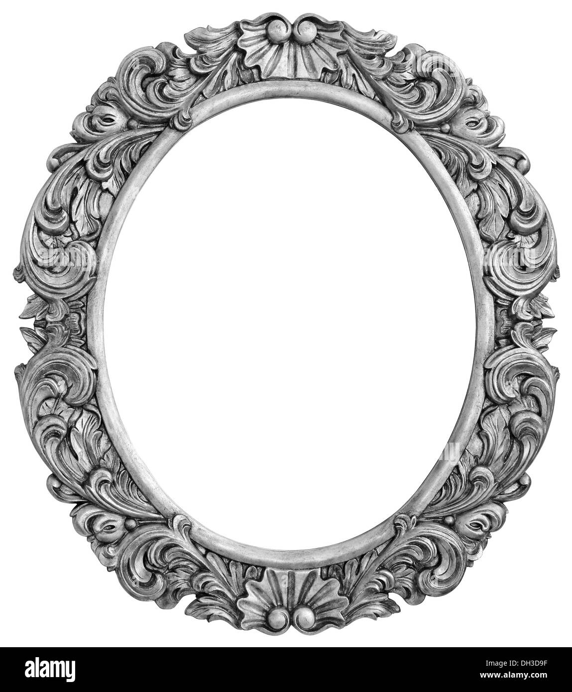 Plaqué argent antique frame Isolated with Clipping Path Banque D'Images