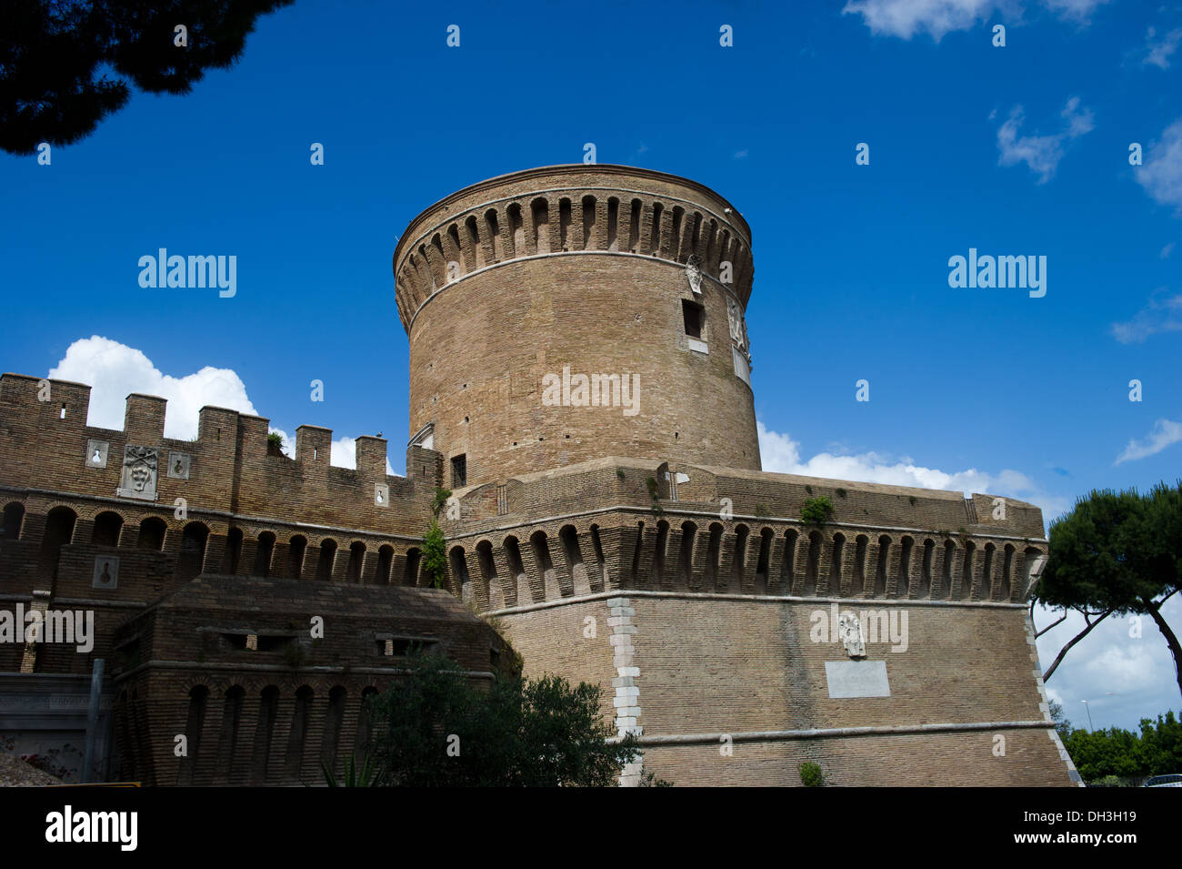 L'Italie. Europa. Latium. Ostia Antica Roma Château Pape Giulio II Banque D'Images