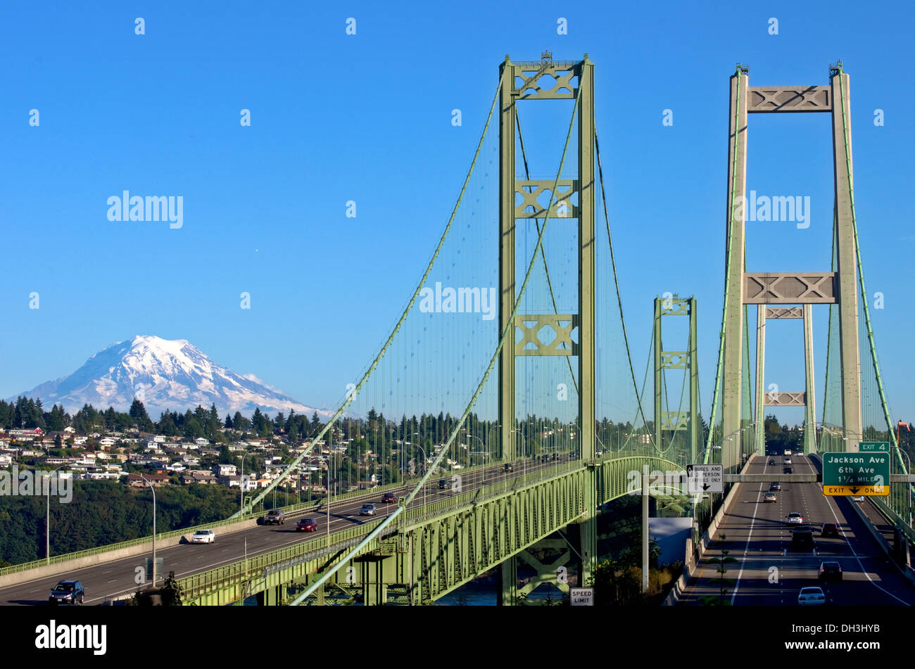 Narrows Bridge dans Tacoma Washington Puget Sound Banque D'Images