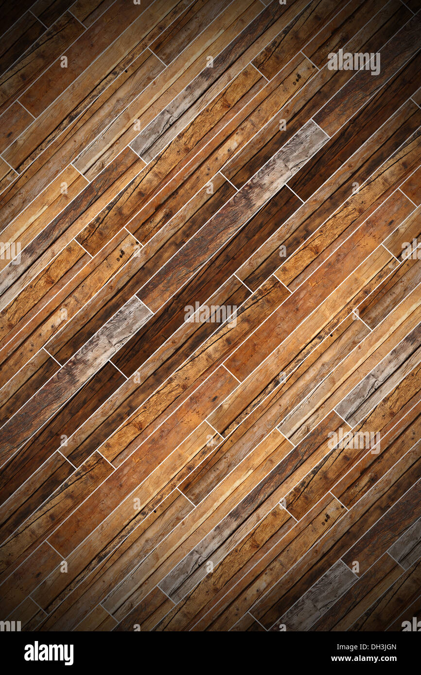 Beau vieux parquet en bois, marbre brun antique design Banque D'Images