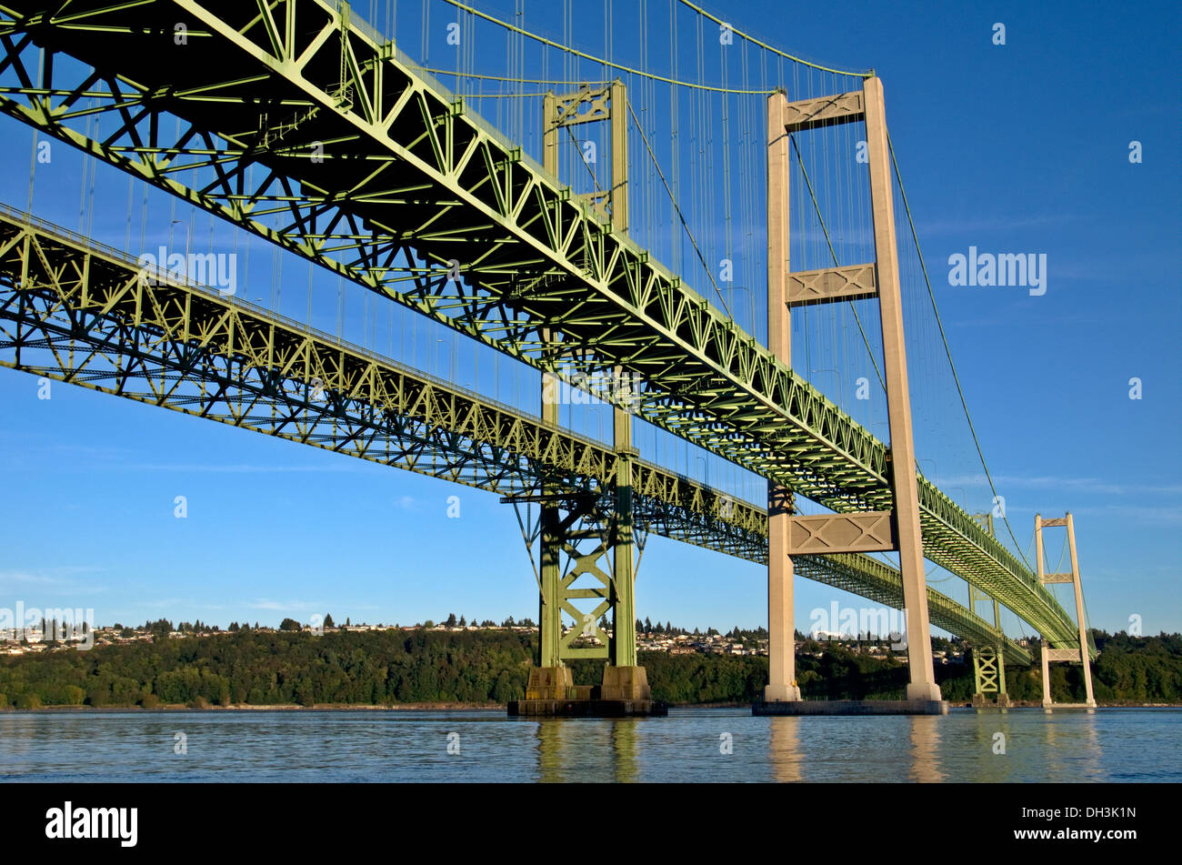 À Tacoma Narrows Bridge de l'État de Wa Puget Sound Banque D'Images