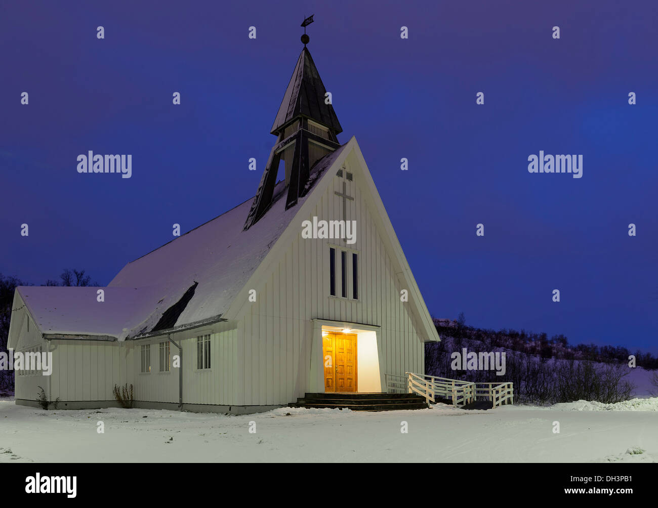 Église de Tromso, au-dessus du cercle polaire. La Norvège Banque D'Images