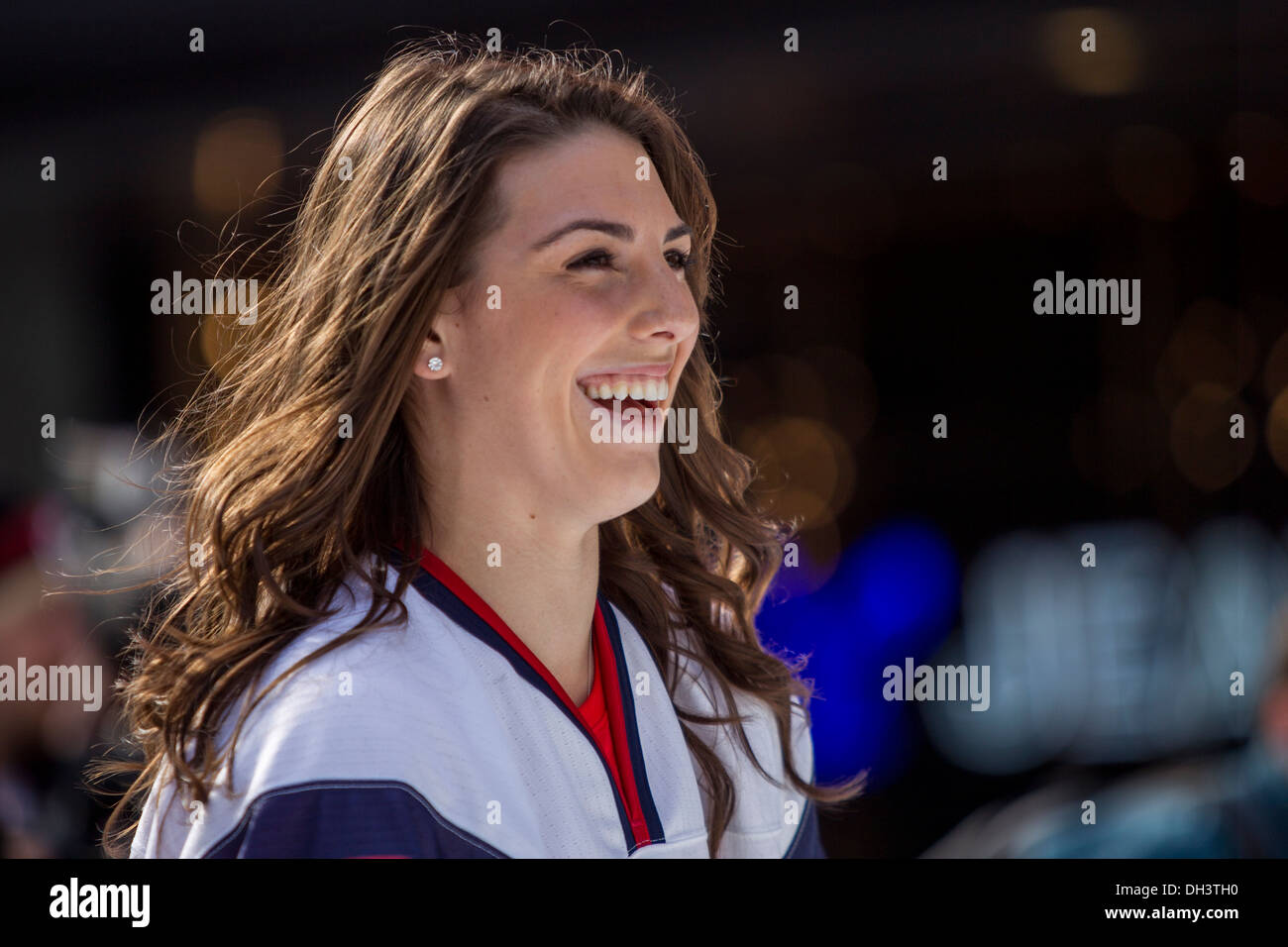 Hilary Knight à l'USOC 100 jours à l'Jeux olympiques d'hiver de 2014 à Sotchi Banque D'Images