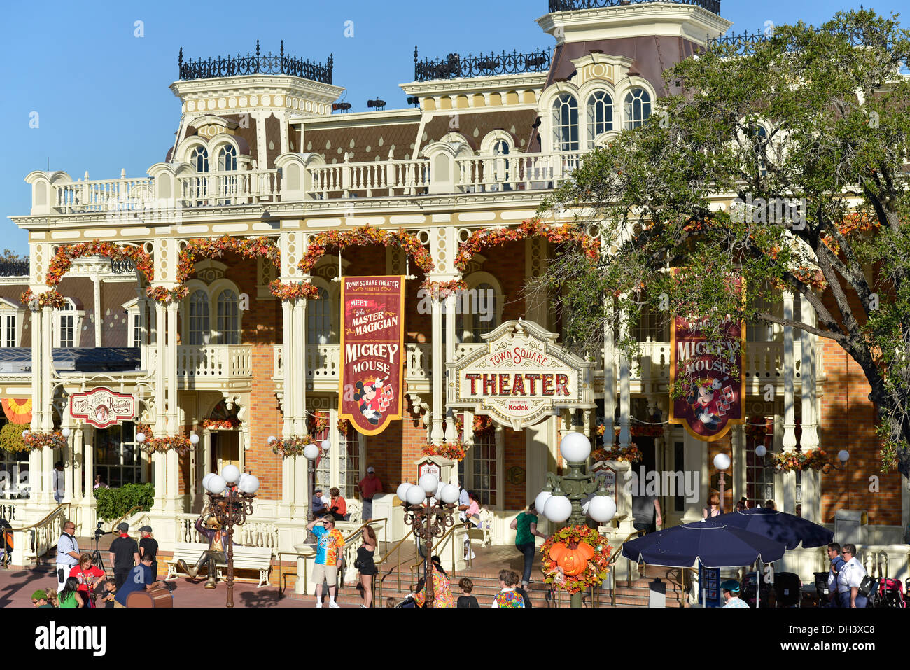 Town Square Theatre à l'entrée du Magic Kingdom, Disney World, Orlando, Floride Banque D'Images