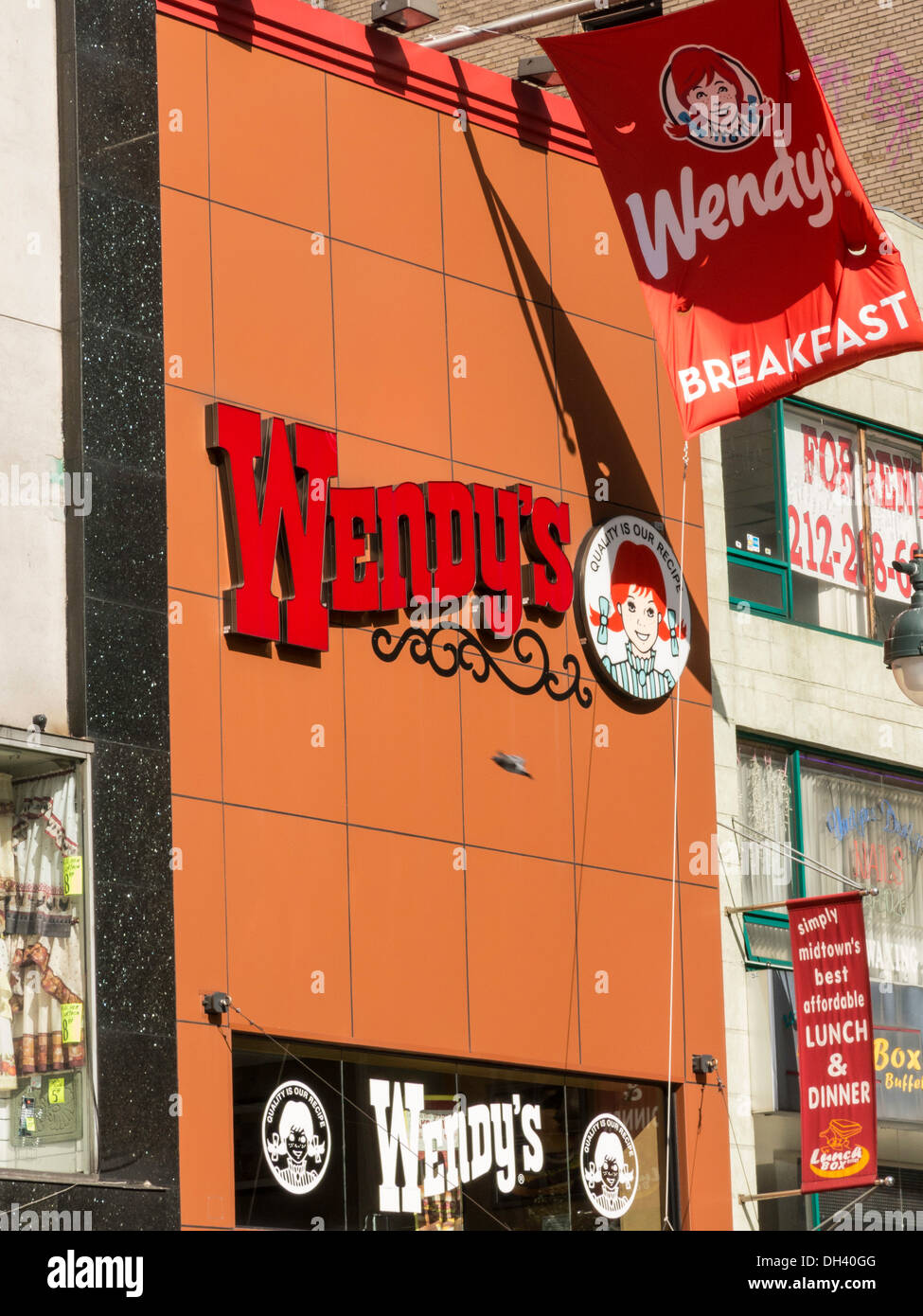 Wendy's Old Fashioned Hamburgers Restaurant Façade, NYC, USA Banque D'Images