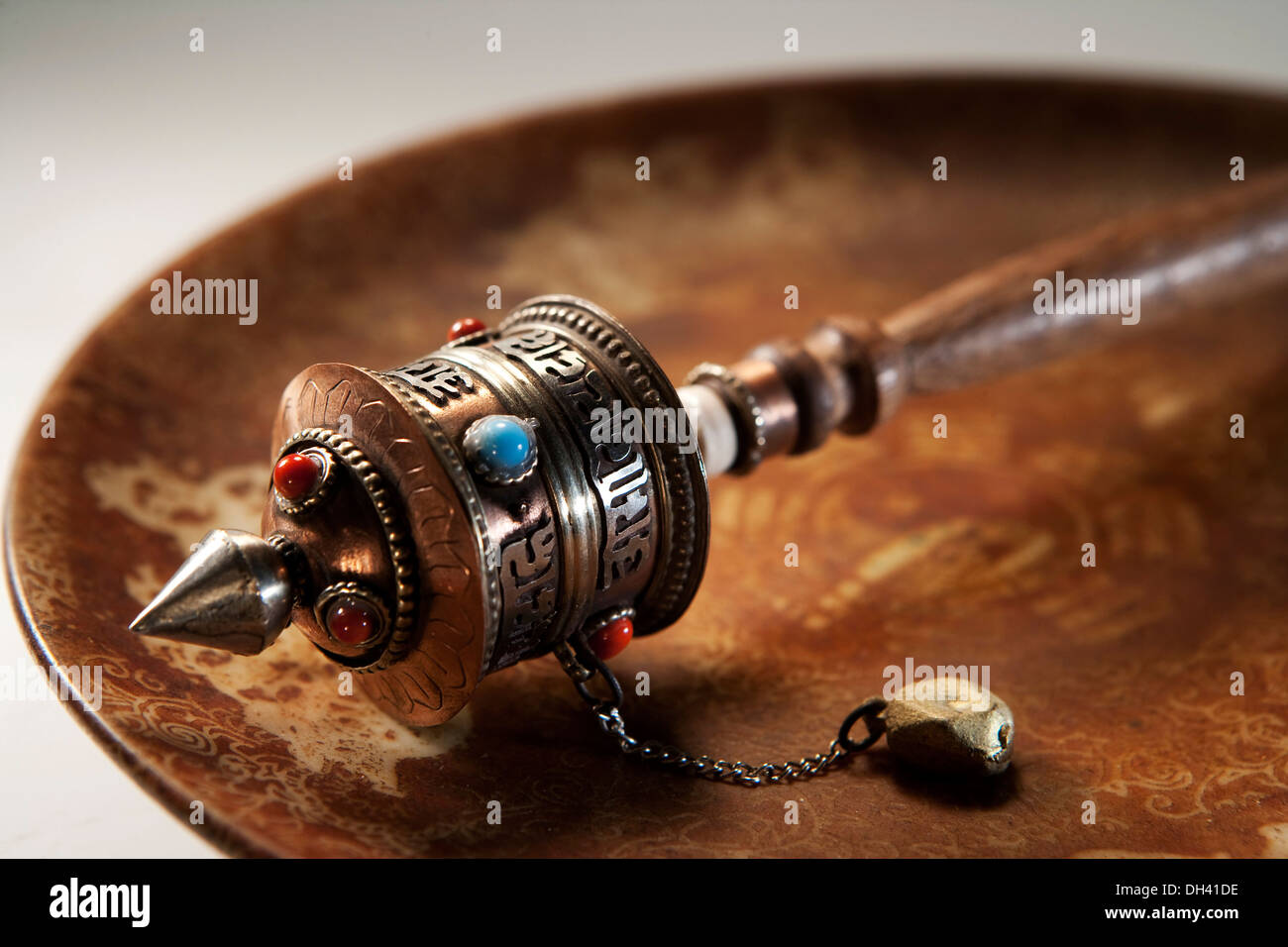 Moulin à prière tibétain Banque D'Images