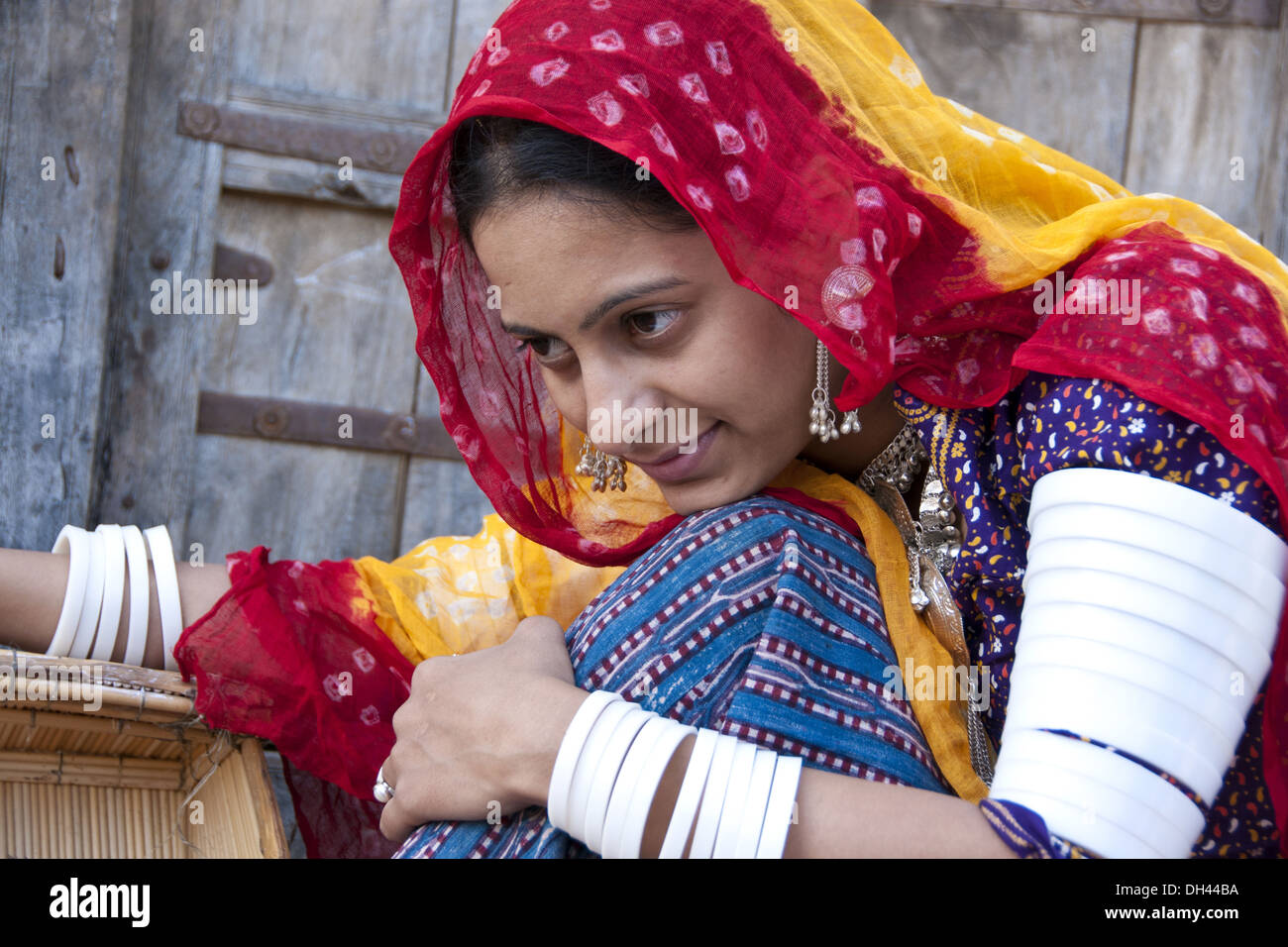 Femme en costume traditionnel indien jodhpur rajasthan Inde M.# 786 Banque D'Images