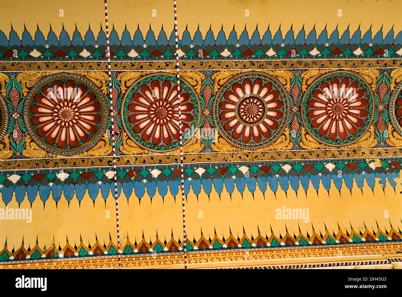 Plafond de Palais Thirumalai Naicker madurai tamilnadu Inde Banque D'Images