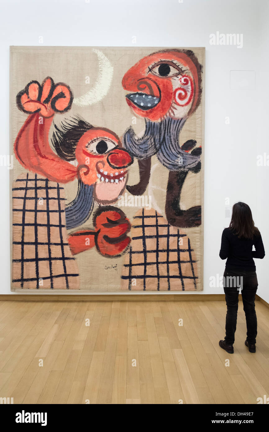 Peinture de CONSTANT ; Barricade, au Stedelijk Museum d'art contemporain à Amsterdam aux Pays-Bas Banque D'Images