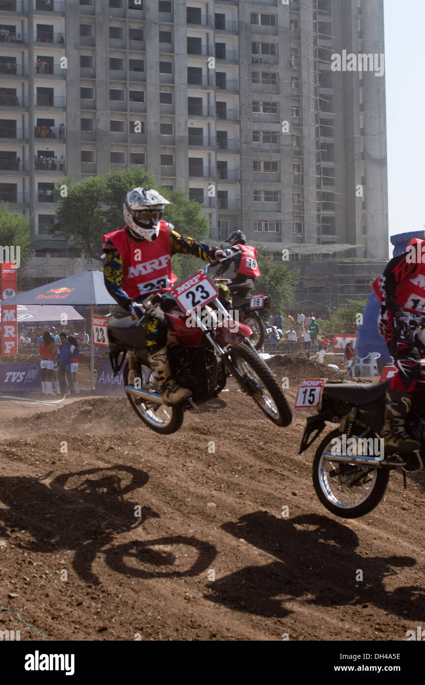 Motocross Bike Race Pune Maharashtra Inde Asie Dec 2011 NOMR et NOPR Banque D'Images