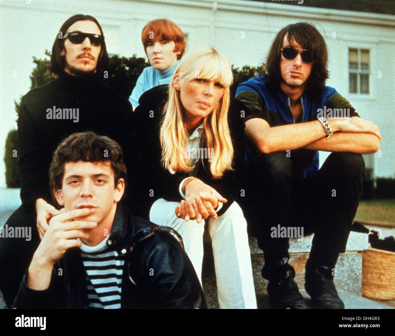 Le VELVET UNDERGROUND US groupe pop environ 1969. À partir de l : Lou Reed (descente), Sterling Morrison, Maureen Tucker, Nico, Doug Yule Banque D'Images