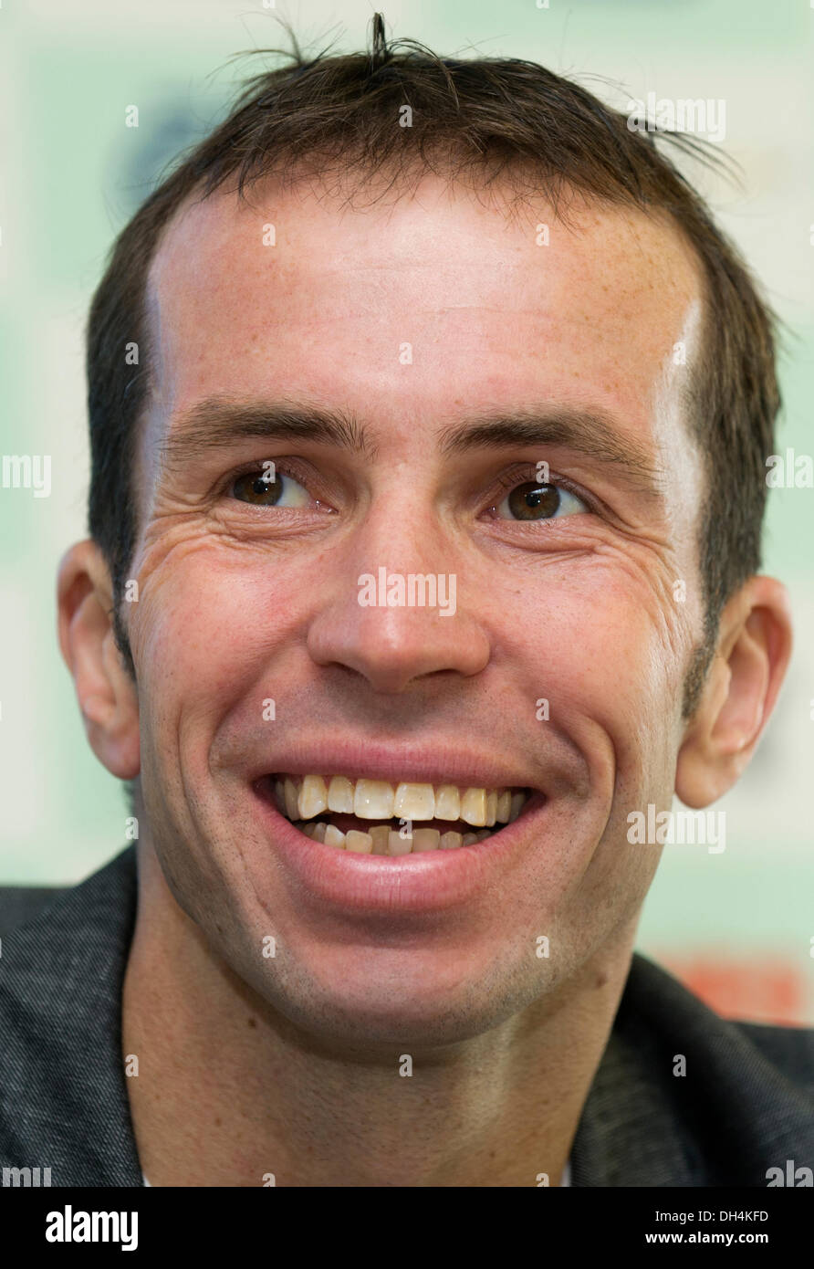 Prague, République tchèque. 31 octobre 2013. Jaroslav Navratil, capitaine de l'équipe de Coupe Davis de tennis tchèque, aujourd'hui nommé Tomas Berdych, Radek Stepanek (photo), Lukas Rosol et Jan Hajek pour la finale de la Coupe Davis contre la Serbie Belgrade prévue pour le 15 au 17 novembre.La République tchèque défend le trophée qu'il a défait l'Espagne à Prague l'an dernier. Prague, République tchèque le 31 octobre 2013. (CTK Photo/Vit Simanek/Alamy Live News) Banque D'Images