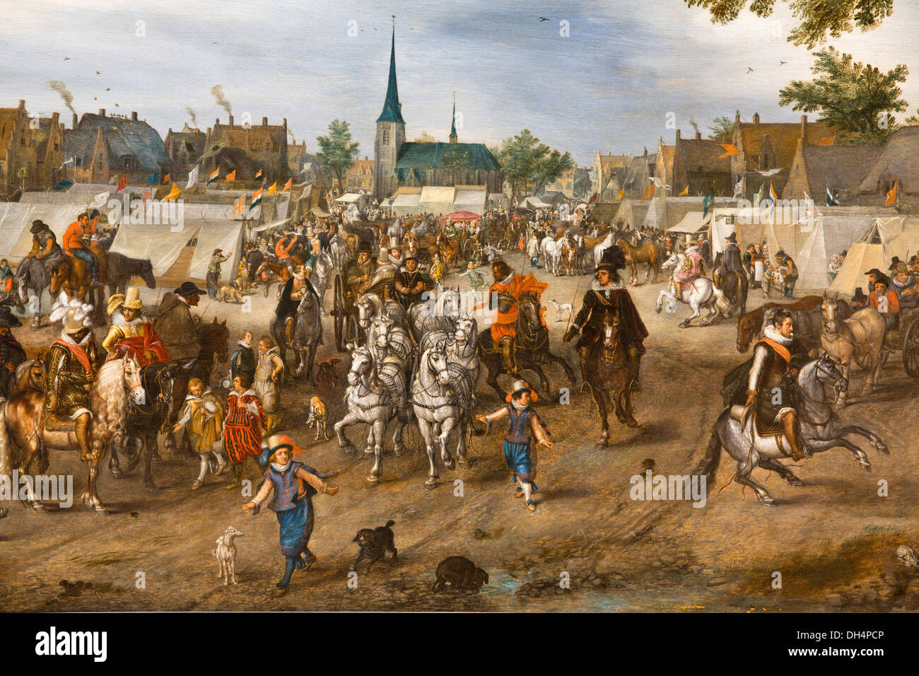 Pays-bas, Amsterdam, Rijksmuseum. Prince Maurits et Frederick Henry à Valkenburg Foire Aux Chevaux, Adriaen Pietersz van de Venne Banque D'Images