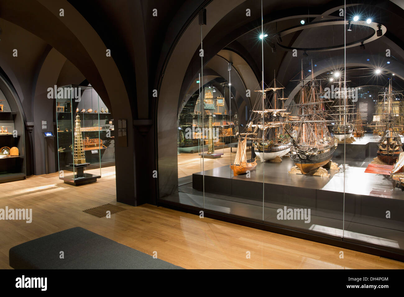 Pays-bas, Amsterdam, Rijksmuseum. Maquettes de Bateaux Banque D'Images