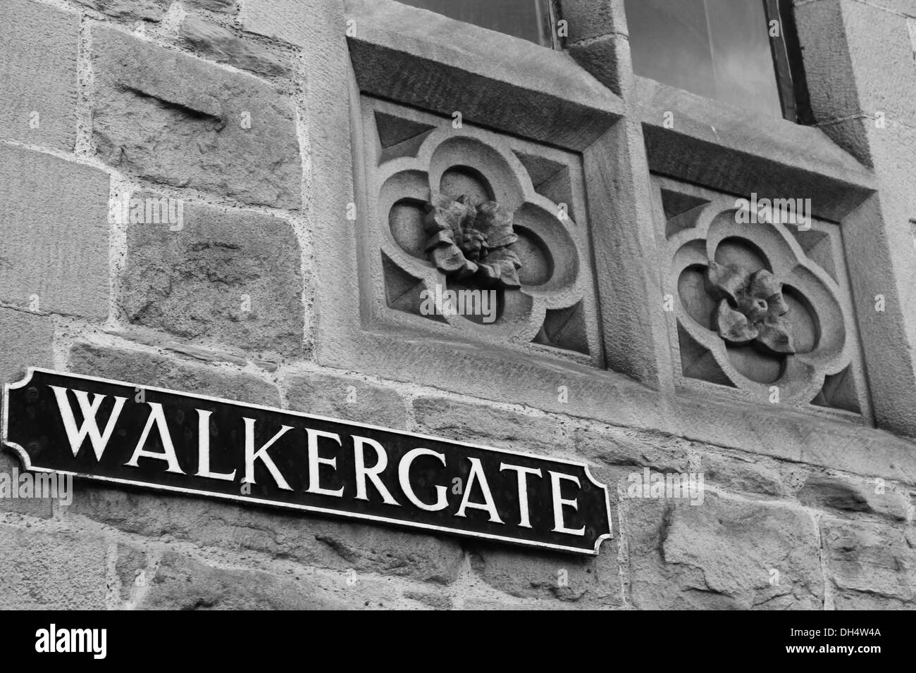 Le walkergate street sign in Durham City Banque D'Images