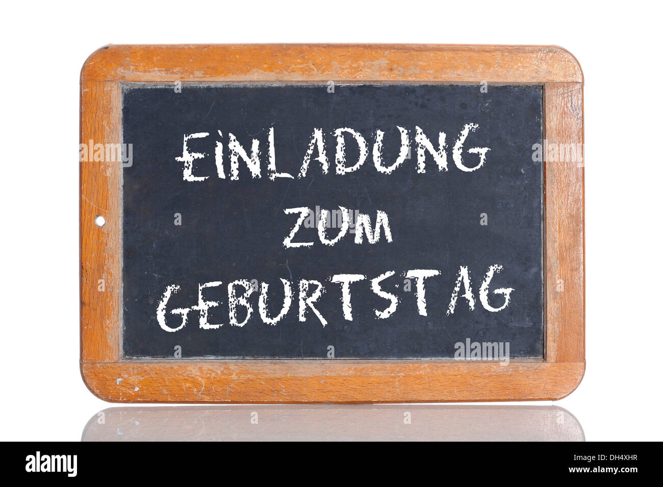 Ancienne Ecole Tableau Avec Les Mots Einladung Zum Geburtstag Allemand Pour L Invitation A Un Anniversaire Photo Stock Alamy