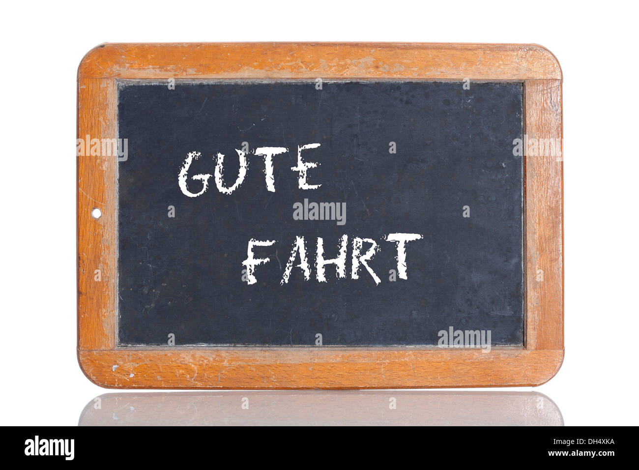 Ancienne école tableau avec les mots GUTE FAHRT, allemand pour avoir un bon voyage Banque D'Images