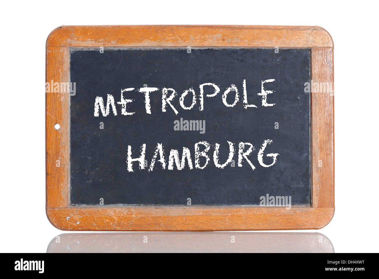 Ancienne école tableau avec les mots METROPOLE HAMBOURG, l'allemand pour Metropolis Hambourg Banque D'Images