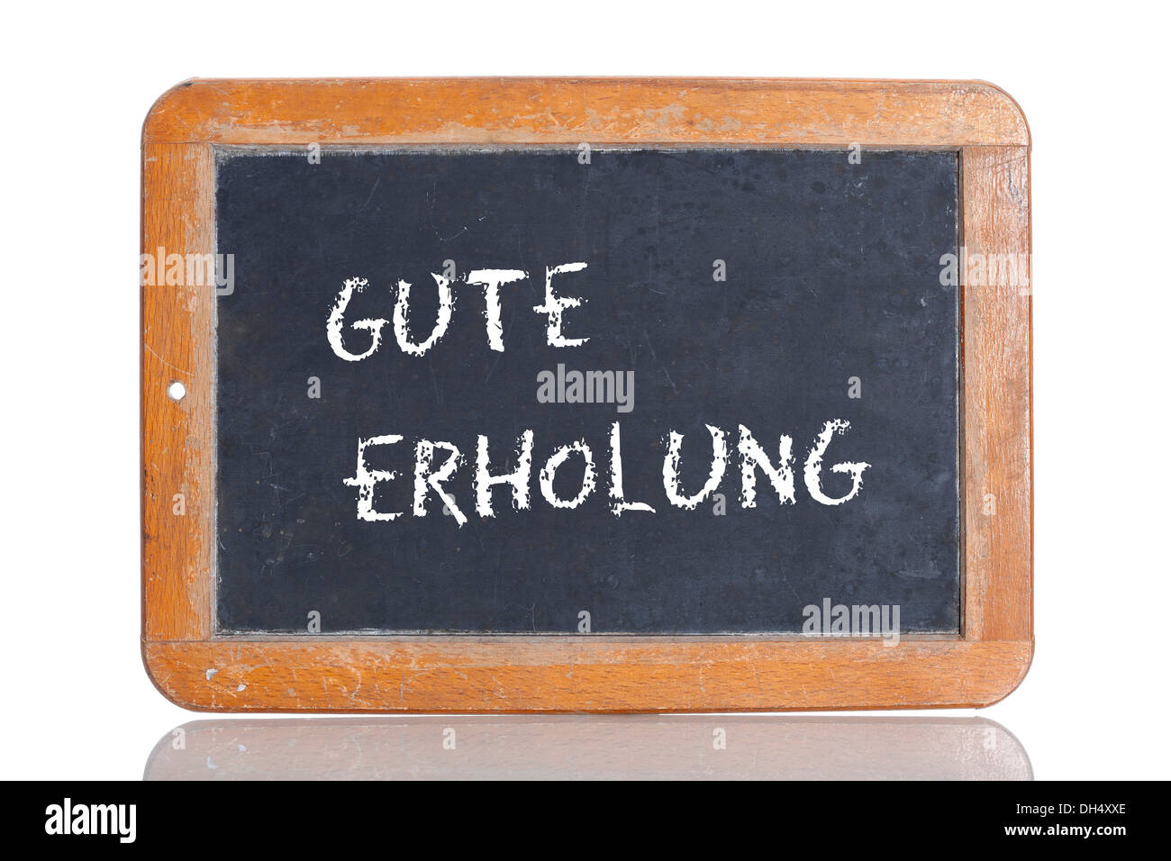 Ancienne école tableau avec les mots GUTE ERHOLUNG, allemand pour avoir un bon repos Banque D'Images