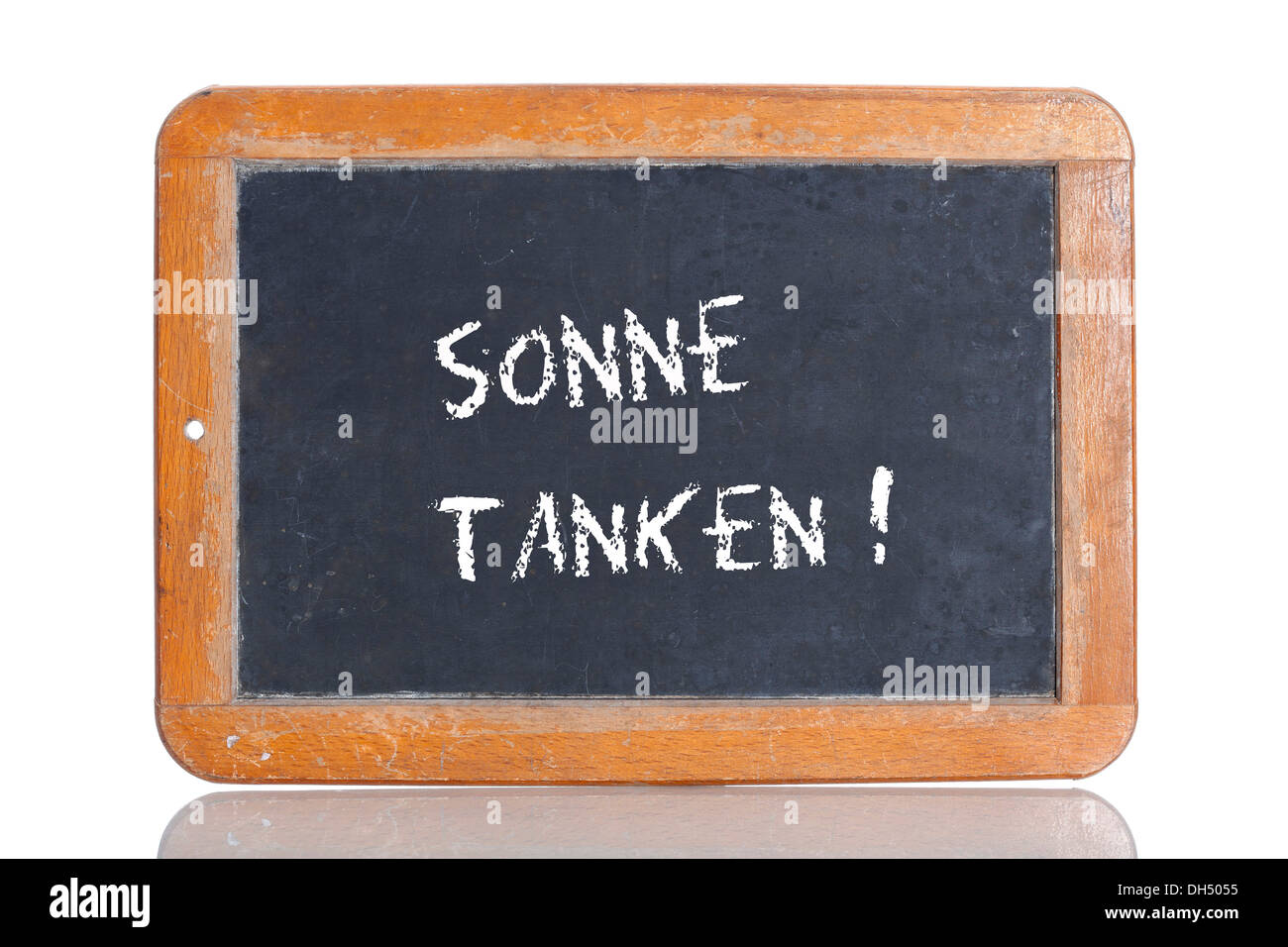 Tableau ancien, lettrage 'SONNE' TANKEN, Allemand pour "CHÊNE DU SOLEIL' Banque D'Images
