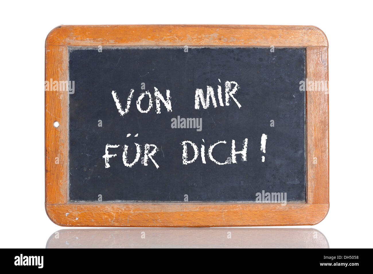 Tableau ancien, lettrage 'VON MIR FUER DICH', l'allemand pour "DE MOI VOUS' Banque D'Images