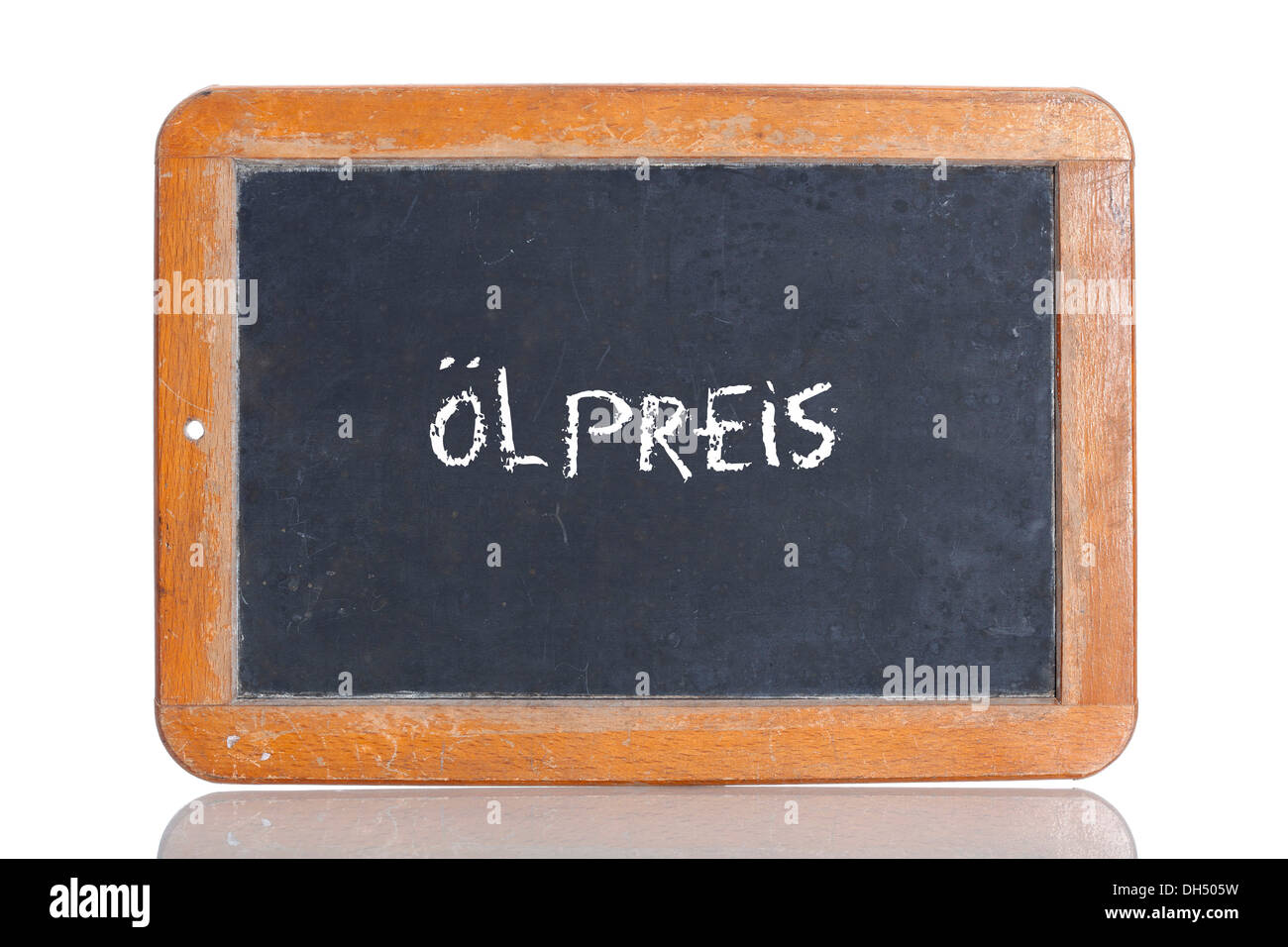 Ancien tableau, 'OELPREIS lettrage', l'allemand pour les 'Prix' d'huile Banque D'Images