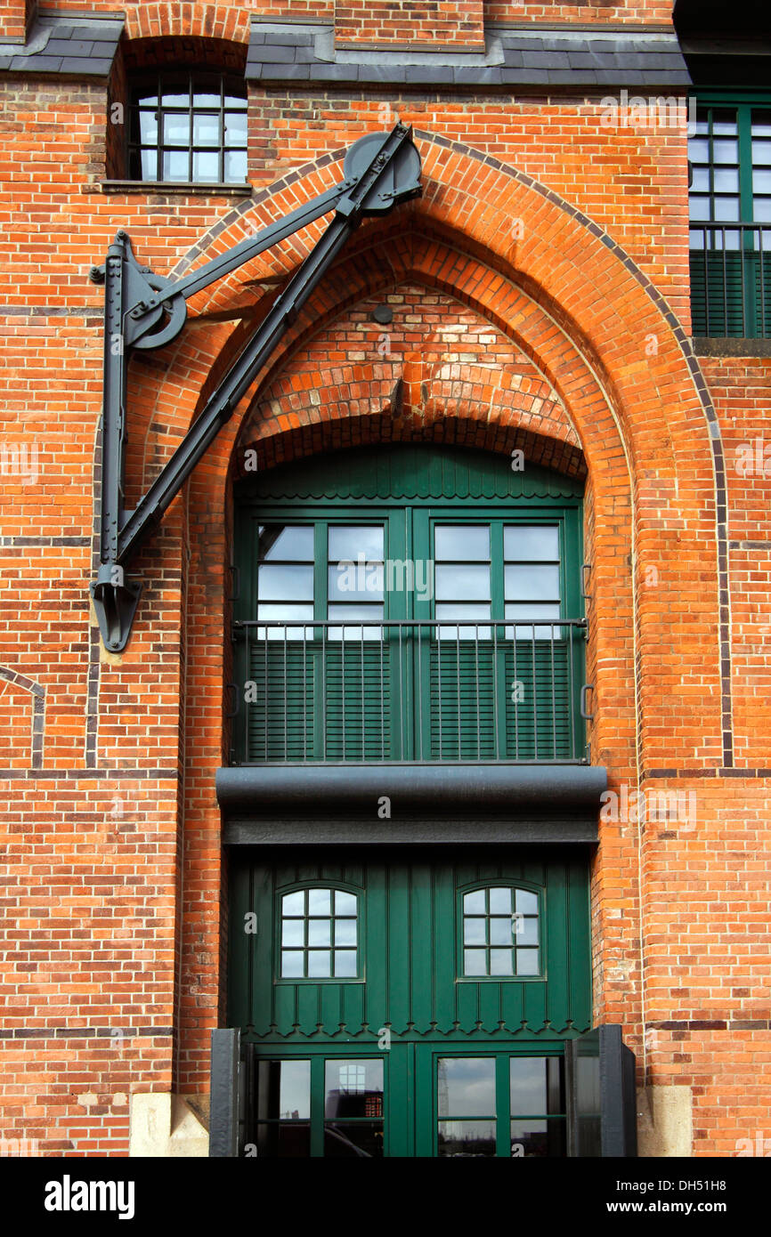 Musée maritime international de Hambourg, détails d'un mur extérieur, Kaispeicher B, Speicherstadt, ancien quartier d'entrepôts Banque D'Images