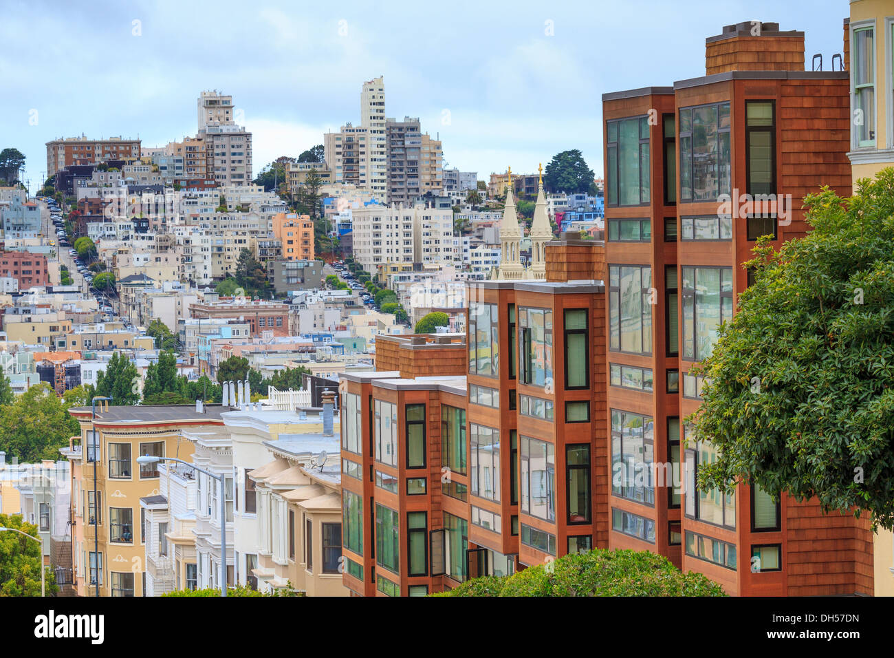Quartier typique de San Francisco, Californie Banque D'Images