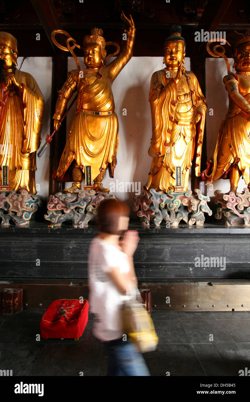 Vue de l'intérieur du Temple du Bouddha de Jade, Shanghai, Chine, Asie Banque D'Images