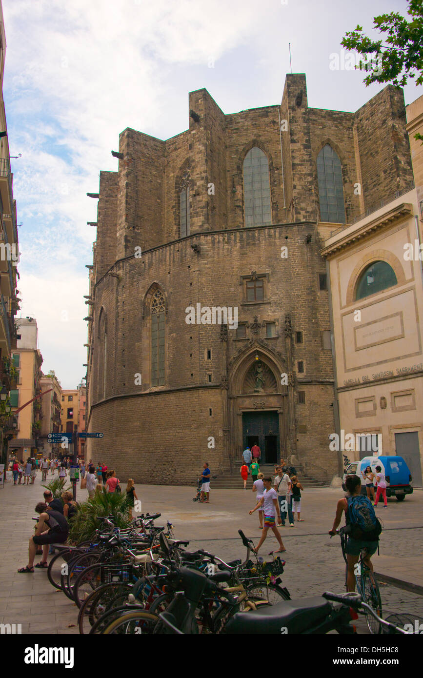 L'Europe, Espagne, Barcelone, El Born, Cathédrale de Sta.Maria del Mar Banque D'Images