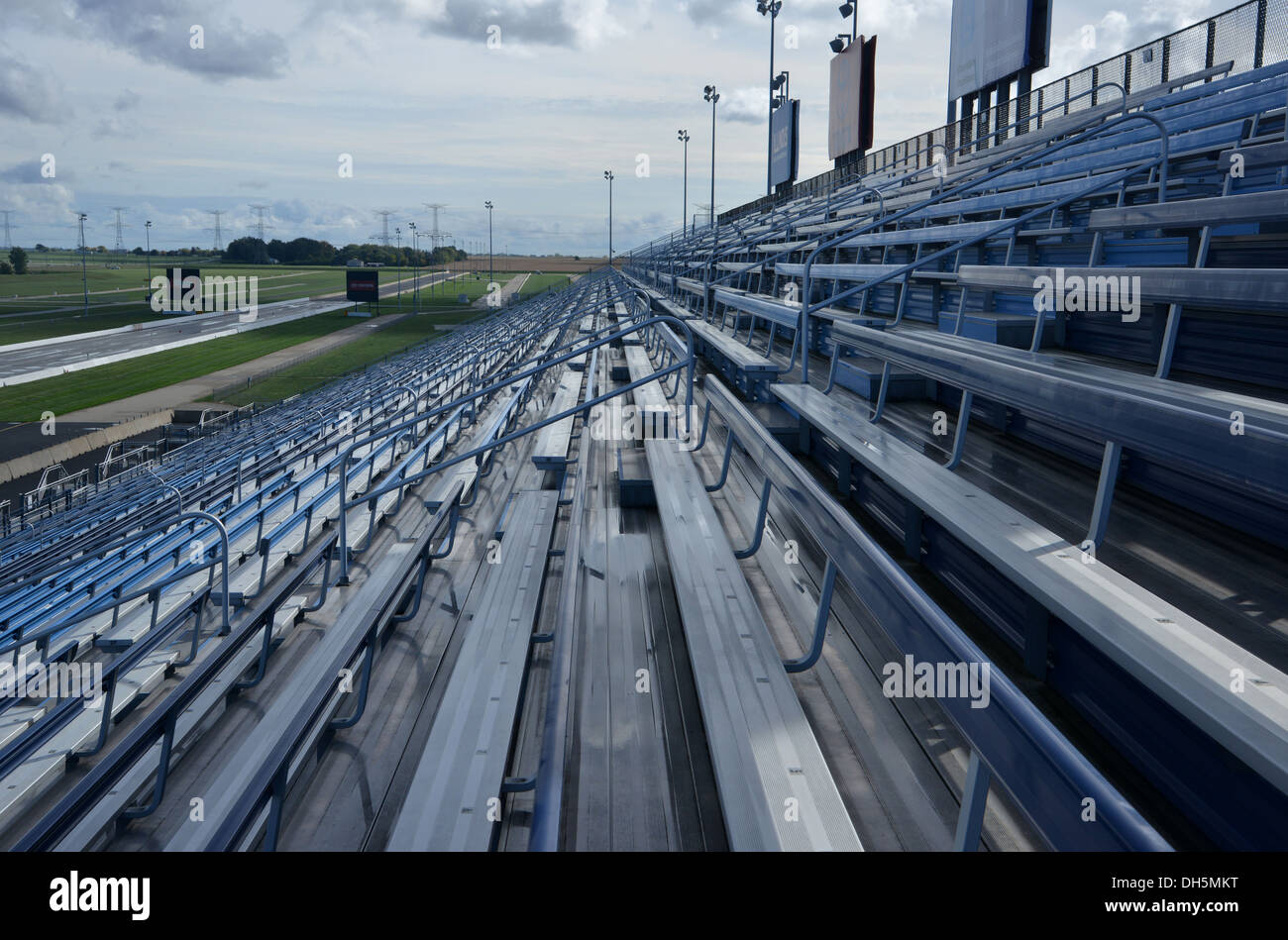 Coin tribune à Route 66 Raceway car race track, Elwood, Illinois Banque D'Images