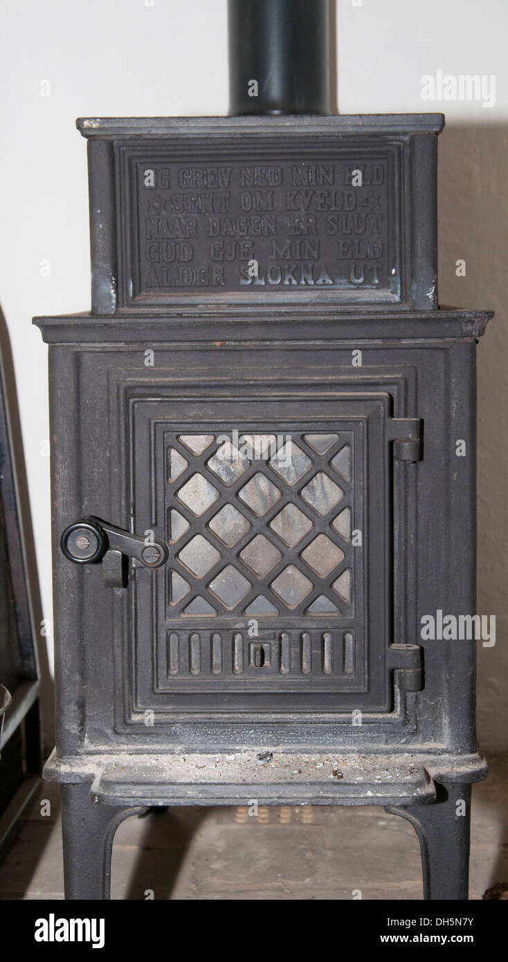 Poêle à bois norvégien Banque D'Images