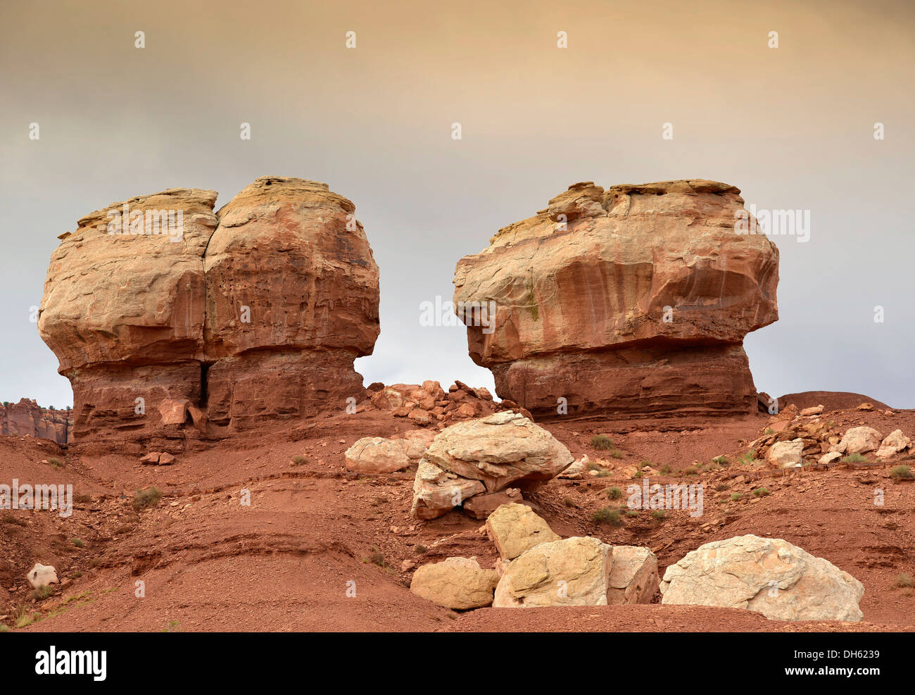 Twin Rocks, Capitol Reef National Park, Utah, USA, USA Sud-ouest Banque D'Images