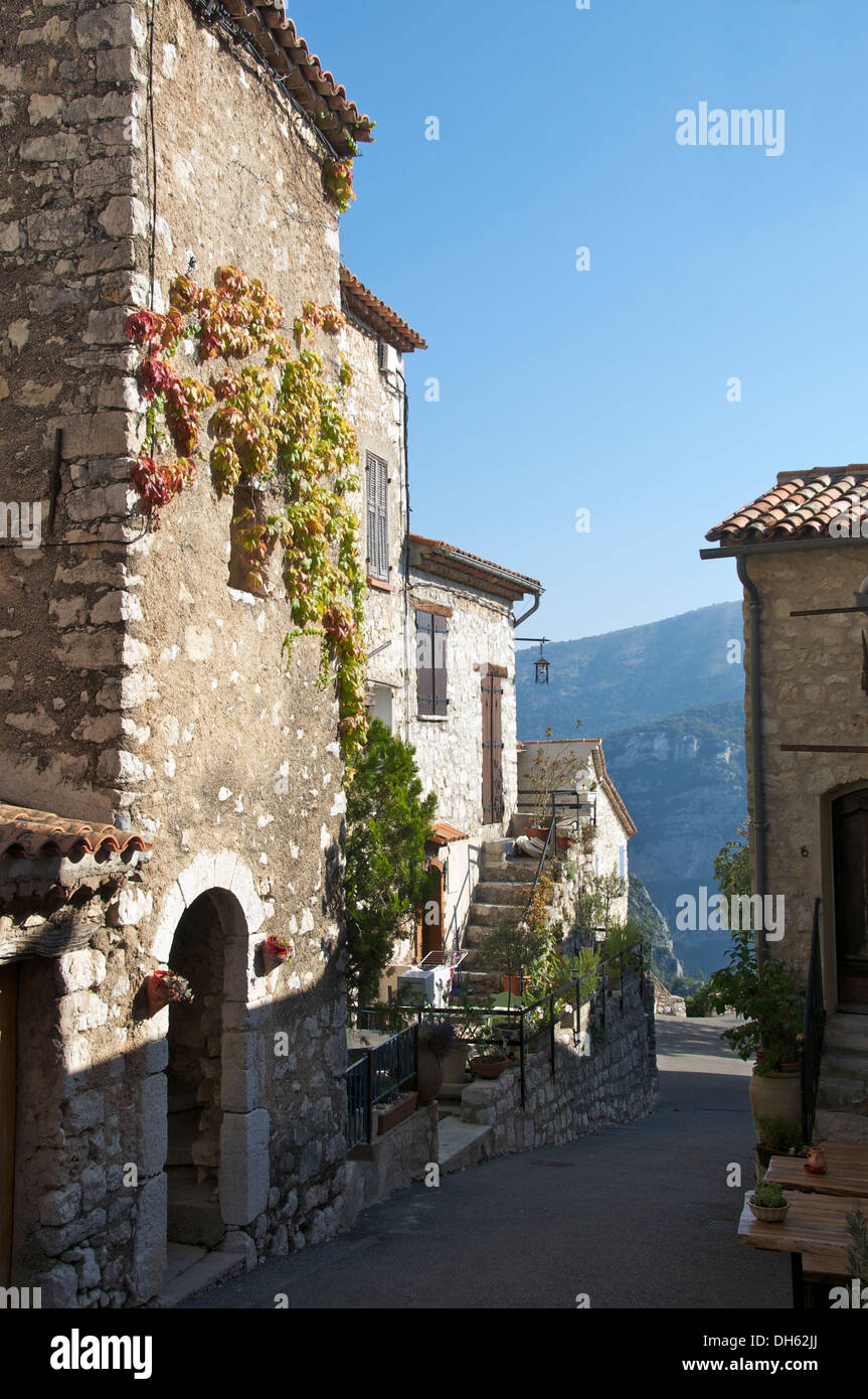 Rue Basse Gourdon Provence France Banque D'Images