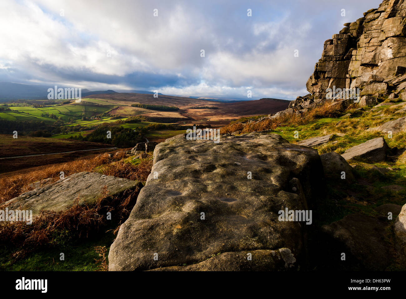 Derbyshire Peak District Stanage Edge England UK Banque D'Images