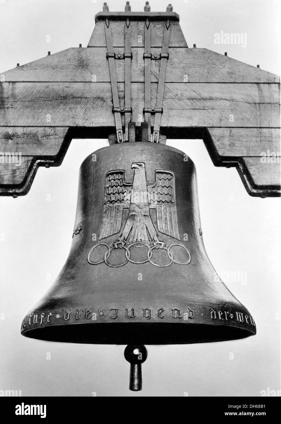 Au stade Olympique, Bell image historique, Jeux Olympiques de 1936, Berlin, Allemagne Banque D'Images