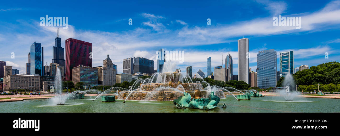 Fontaine de Buckingham, le centre-ville de Chicago, Illinois, États-Unis Banque D'Images