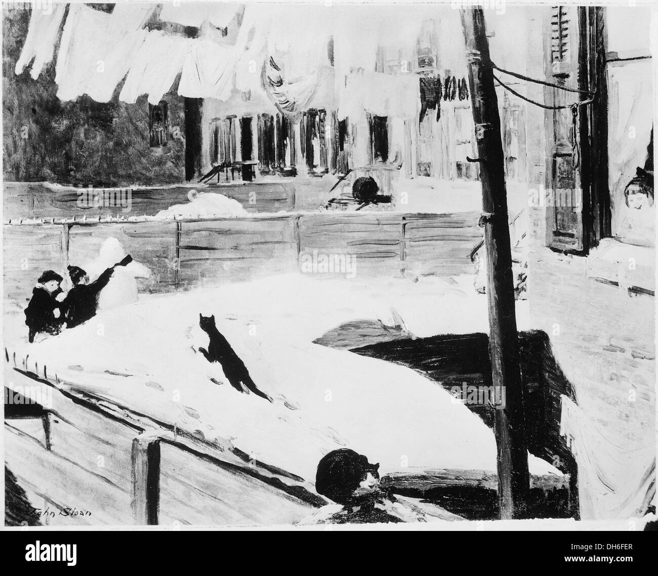 La Sixth Avenue a été élevée à la Third Avenue en 1928, présentant les infrastructures de transport urbain du début du XXe siècle à New York. Banque D'Images