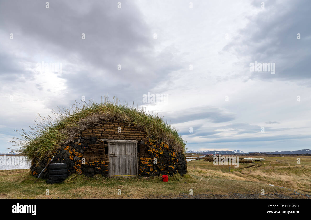 Turf house Islande du Nord Banque D'Images