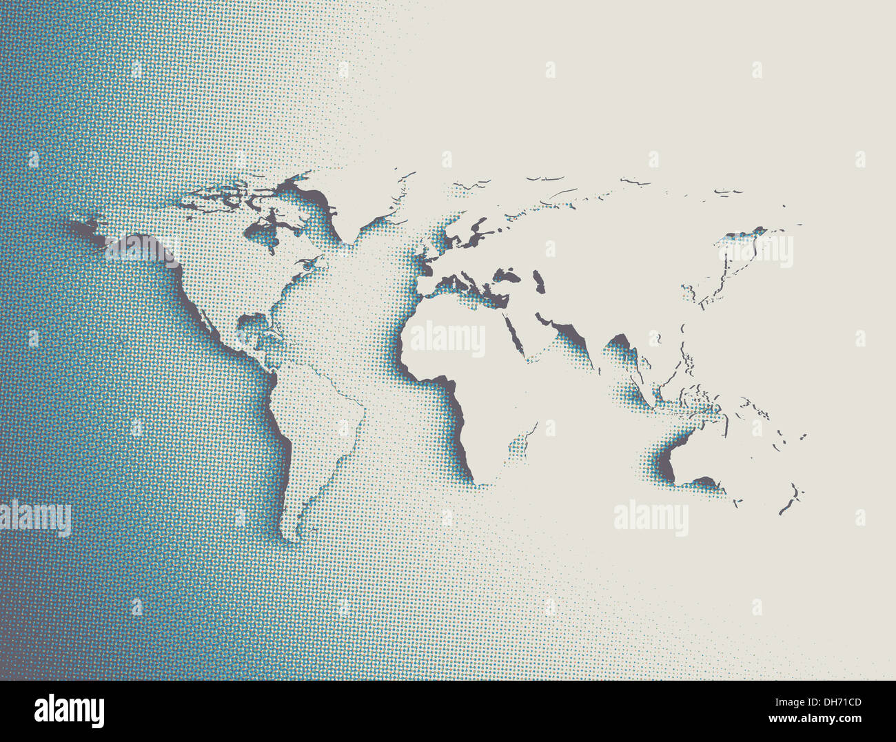 Carte du monde retro Abstract design texture pointillée Banque D'Images