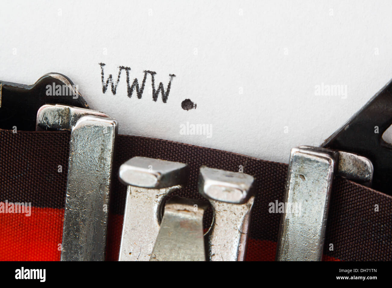 Site web www. prefix dactylographiée sur une machine à écrire vintage Banque D'Images