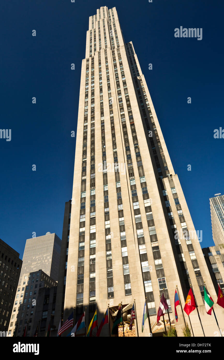GE Building, du Rockefeller Center, New York City Banque D'Images