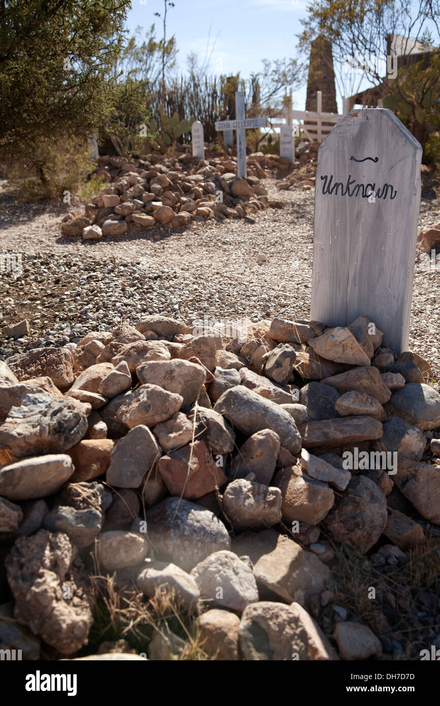 Le cimetière de Boot Hill à Tombstone, en Arizona. Banque D'Images