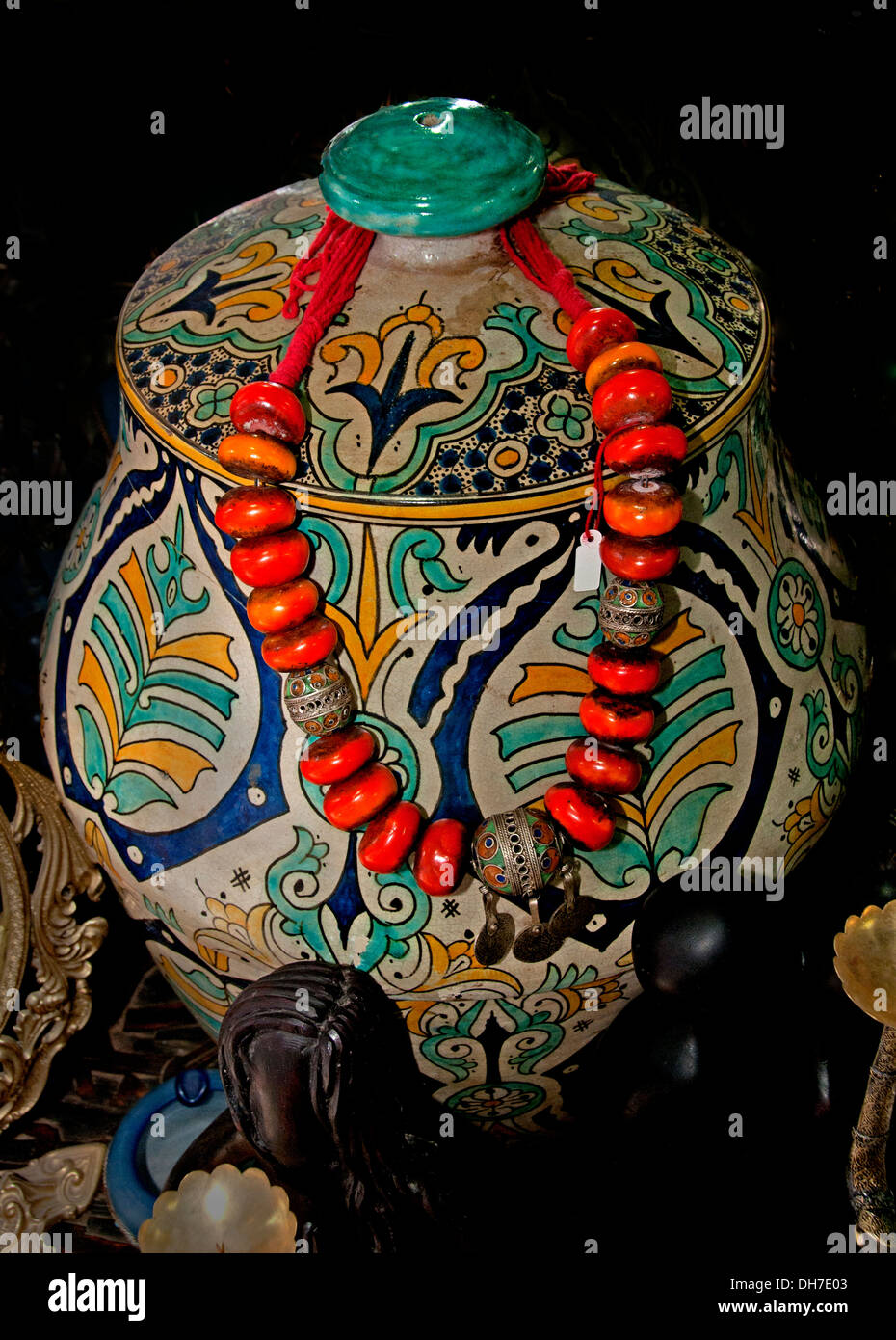 Antique Shop Maroc Marrakech Medina Souk Banque D'Images