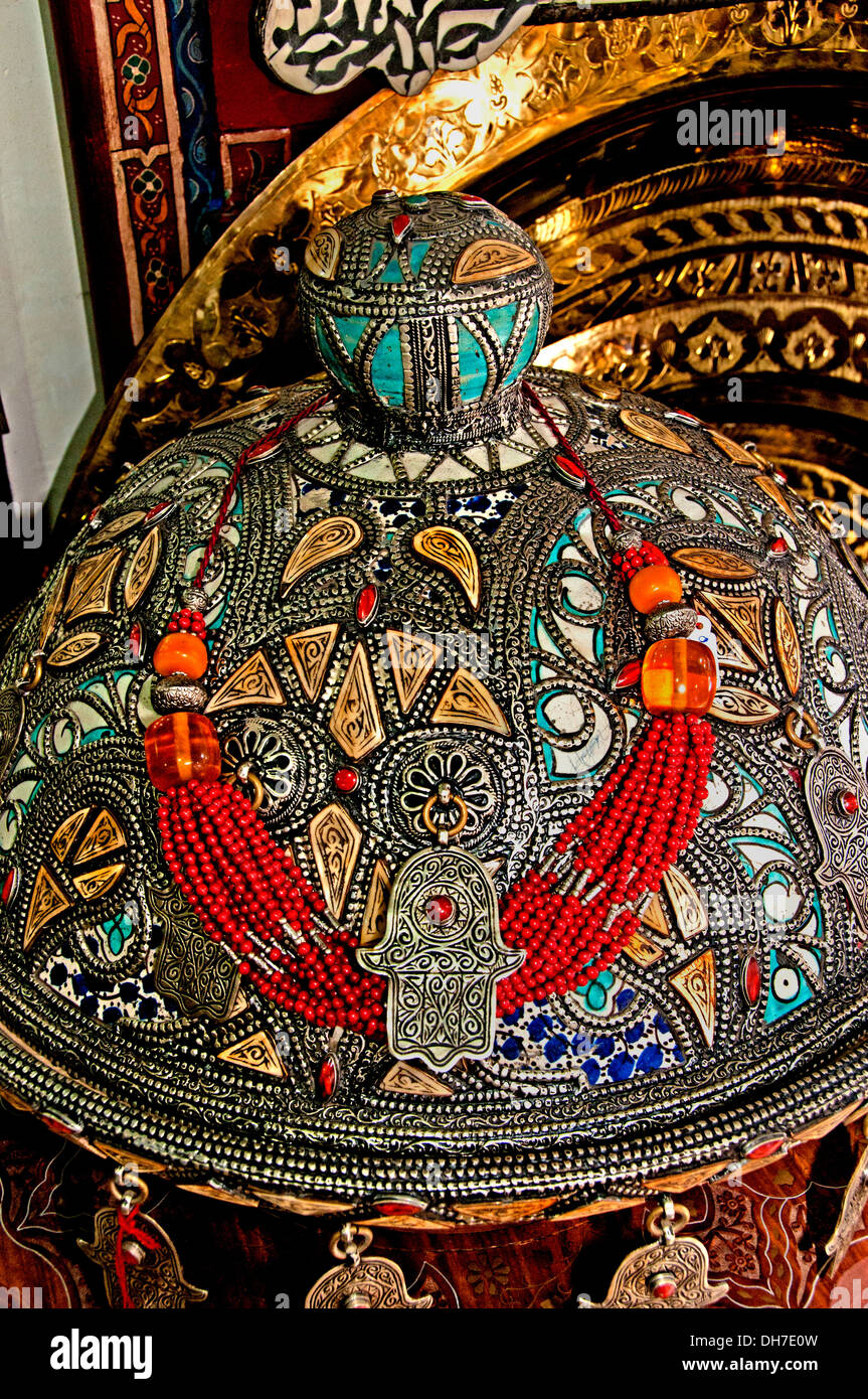 Antique Shop Maroc Marrakech Medina Souk Banque D'Images