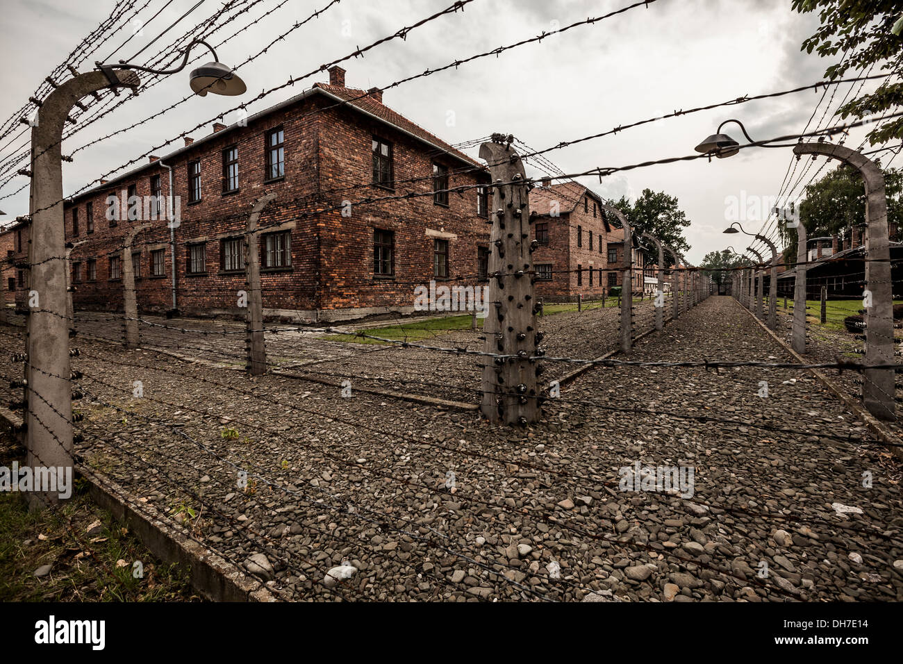 Camp de concentration d'Auschwitz à Oswiecim, Pologne. Banque D'Images
